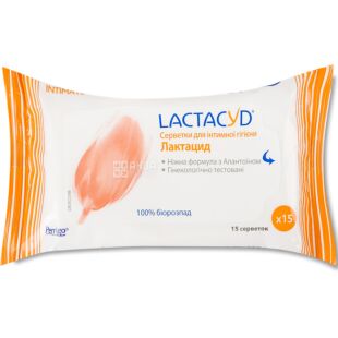 Lactacyd, 15 шт., Серветки для інтимної гігієни