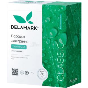DeLaMark Universal, 1 кг, Стиральный порошок-концентрат для белой и цветной одежды, гипоаллергенный, ДеЛаМарк