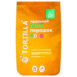 Tortilla Color, 400 г, Пральний порошок для кольорових речей, органічний, Тортіла