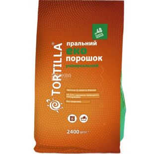 Tortilla, 2,4 кг, Пральний порошок для білого та кольорового одягу, органічний, Тортіла