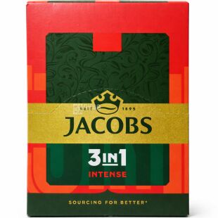 Jacobs Intense 3 в 1, 24 шт. х 12 г, Кавовий напій Якобс Інтенс, в стіках