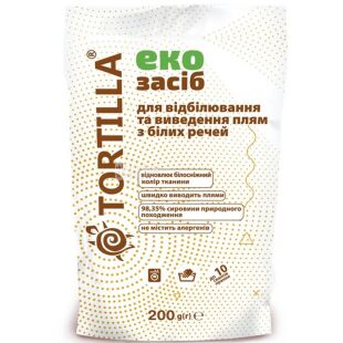 Tortilla, 200 г, Засіб для відбілення та виведення плям з білого одягу, екологічний, Тортіла