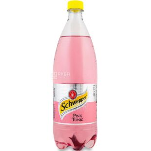 Schweppes  Pink Tonic, 1 л, Напій сильногазований з фруктовим смаком Рожевий Тонік Швепс, ПЕТ