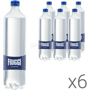 Fiuggi Sparkling, Упаковка 6 шт. х 1 л, Вода мінеральна олігомінеральна лікувальна, газована, ПЕТ