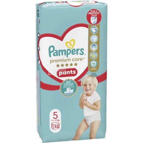 Pampers Premium Care Pants, 52 шт., Памперс, Подгузники-трусики