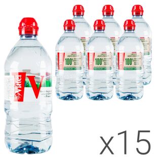 Vittel Спорт, 0,75 л, Упаковка 15 шт., Вітель, Вода мінеральна негазована, ПЕТ