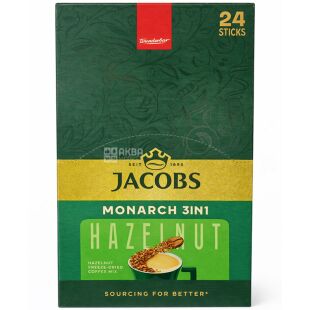 Jacobs Hazelnut, 24 шт. х 15 г, Кофейный напиток 3в1, со вкусом лесного ореха