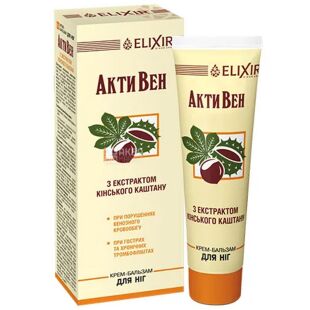 Эликсир, АктиВен, 75 мл, Крем-бальзам для ног, с экстрактом конского каштана