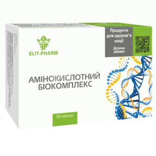 Elit Pharm, Аминокислотный биокомплекс, диетическая добавка, 50 капсул