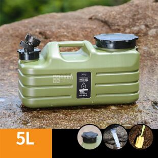 Бутыль Канистра 5 л для воды с краном и ручкой, зеленый, ViO PET-TG 5L