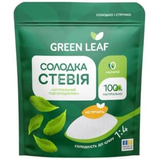 Green Leaf, 100 г, Грін Ліф, Солодка стевія 1:4 з натуральним підсолоджувачем, 0 ккал
