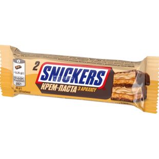 Snickers, Creamy Peanut butter, 36,5 г, Снікерс, Батончик шоколадний з крем-пастою з арахісу