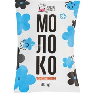 Смачне молоко, 900 мл, Молоко ультрапастеризоване, 2%