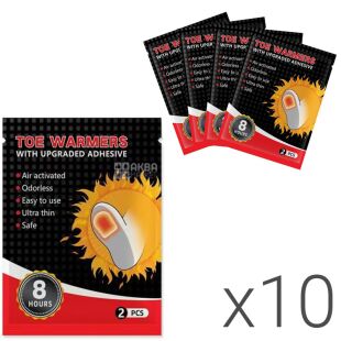 Грілка хімічна для ніг, до 8 годин, Упаковка 10 шт. х 1 пара