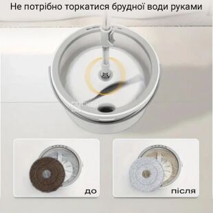 Clever D2, Набір для прибирання: Швабра з круглою обертовою насадкою і відром з системою віджиму