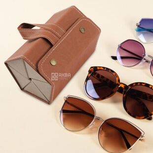 Органайзер для зберігання окулярів, 6 відділень, екошкіра, коричневий