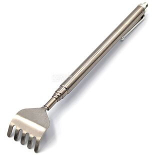 Чесалка для спини, телескопічна, нержавіюча сталь, 15,5 - 50 см 