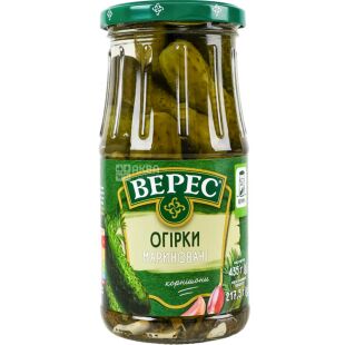 Верес, 500 г, Огурцы маринованные слабокислые стерилизованные