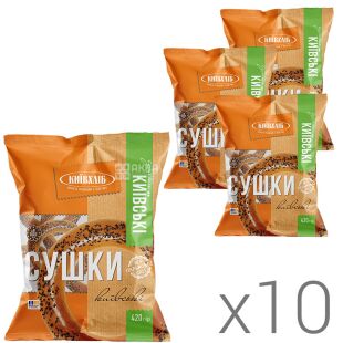 Київхліб, 420 г, Упаковка 10 шт., Сушки Київські, з маком