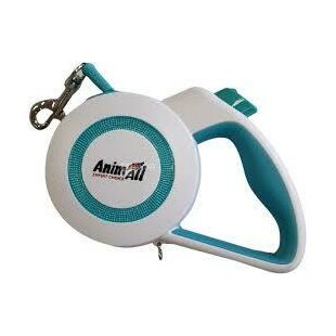 AnimAll Reflector, 3 м, Повідок-рулетка, розмір S, до 15 кг, біло-блакитний