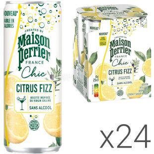 Maison Perrier Citrus Fizz, Упаковка 24 шт. х 250 мл, Цитрусовий коктейль Мейсон Пер'є, безалкогольний, ж/б