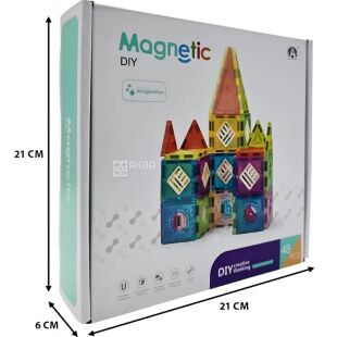 Magnetic DIY, Магнітний конструктор Будівельні блоки, різнобарвний, 48 деталей, 4+ років