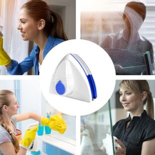 Щетка для мытья окон двухсторонняя с резервуаром, магнитная, для тонких стеклопакетов, 15×13 см