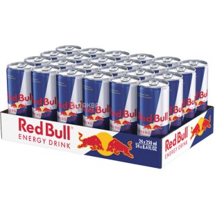 Red Bull, упаковка 24 шт. по 0,25 л, Напій енергетичний Ред Булл