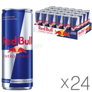 Red Bull, упаковка 24 шт. по 0,25 л, Напиток энергетический Ред Булл