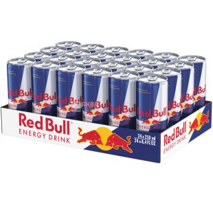 Red Bull, упаковка 24 шт. по 0,35 л, Напиток энергетический, безалкогольный, газированный