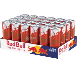 Red Bull Red Edition, Упаковка 24 шт. х 250 мл, Напій енергетичний Ред Булл зі смаком кавуна