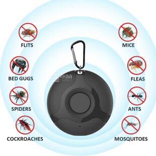 Ультразвуковой отпугиватель мошек и вредителей, портативный, черный