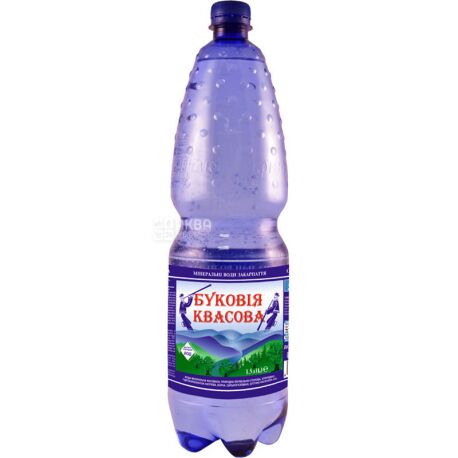 Буковія квасова, 1,5 л, Вода минеральная сильногазированная, ПЭТ