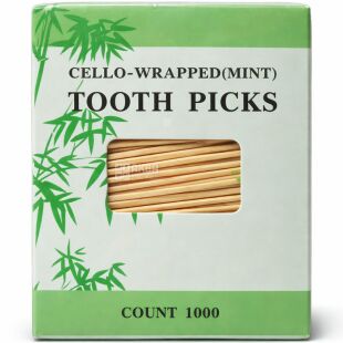 Промтус, Зубочистки с ментолом в индивидуальной упаковке, 1000 шт.