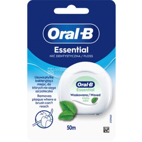 Oral-B, Essential floss, 50 м, Зубная нить