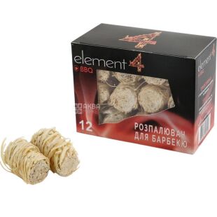 Element4 BBQ, 12 шт., Розпалювач вогню з деревної шерсті Елемент4