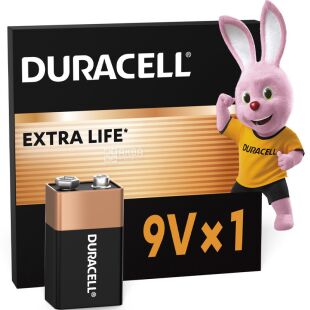 Duracell Крона, 1 шт., 9V, Батарейка щелочная, 6LR61