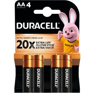 Duracell AA, 4 шт., 1,5V, Батарейки щелочные, LR6