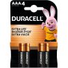 Duracell Extra life, ААА, 4 шт., 1.5 V, Батарейки щелочные LR03