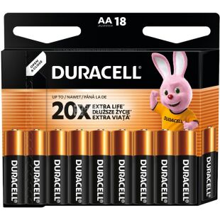 Duracell AA, 18 шт., 1,5 V, Батарейки щелочные, LR6
