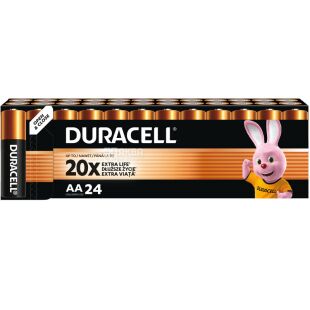 Duracell Extra life, АА, 24 шт., 1.5V, Батарейки лужні LR6