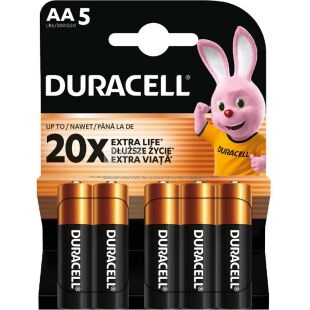 Duracell Extra life, АА, 5 шт., 1.5V, Батарейки щелочные, LR6