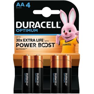 Duracell Optimum, АА, 4 шт., 1,5V, Батарейки щелочные, LR6