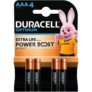 Duracell Optimum, ААА, 4 шт., 1,5V, Батарейки щелочные, LR03