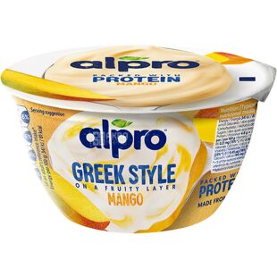 Alpro Greek Style Mango, 150 г, Йогурт грецький соєвий зі смаком манго Алпро