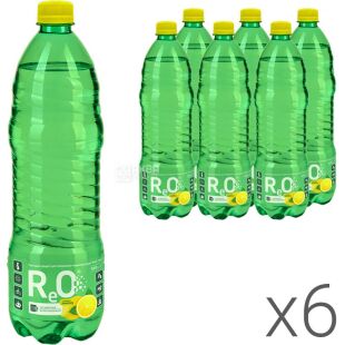 ReO, Упаковка 6 шт. х 950 мл, Вода слабогазирвоанная для специальных медицинских целей со вкусом лимона, без сахара, Рео
