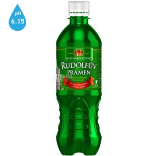 Rudolfuv Pramen, 0,5 л, Вода минеральная лечебная Рудольфув Прамен, газированная, ПЭТ