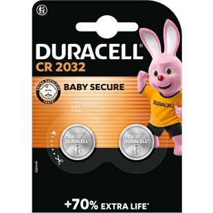 Duracell, 2 шт., 3V, Батарейка літієва, кругла, SR2032