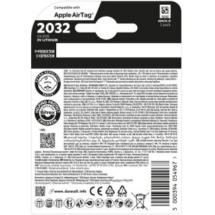 Duracell, 2 шт., 3V, Батарейка літієва, кругла, SR2032
