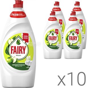 Fairy, Зеленое яблоко, 0,9 л, Упаковка 16 шт., Жидкое средство для мытья посуды